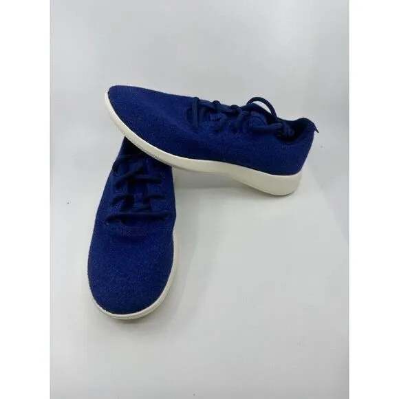 ALLBIRDS Shoes WOOL RUNNERS Mens Size 8 Blue White Running Sneaker 1121 NVI