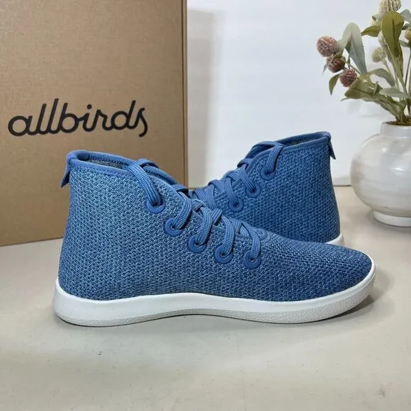 Allbirds Tree Topper Blue Mesh Casual High Top Sneakers Shoes Men's US 8 NWB