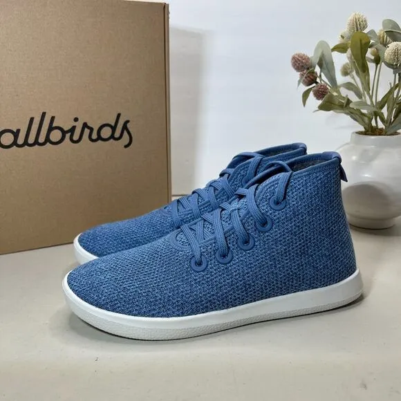 Allbirds Tree Topper Blue Mesh Casual High Top Sneakers Shoes Men's US 8 NWB