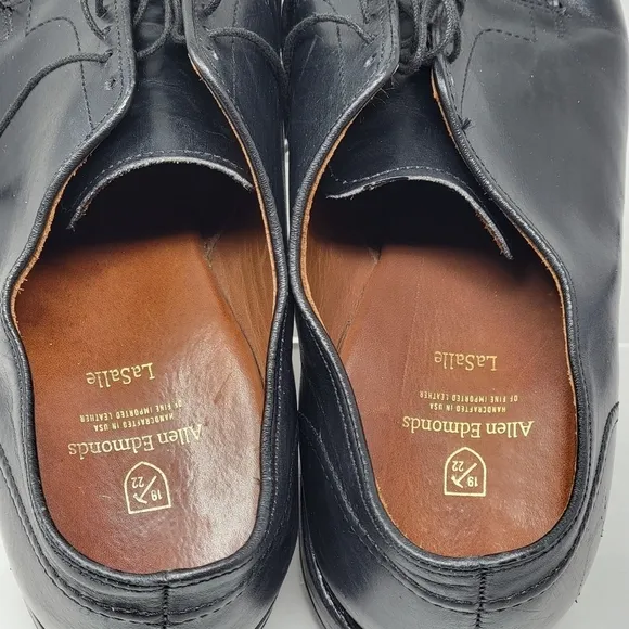 ALLEN EDMONDS La Salle Men's Shoes Leather Black Calf Oxford 4308 Size 13D Used