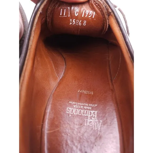 Allen Edmonds Mens Brown Wilbert Comfort Shoes Size 11 C Oxford Shoe Trees