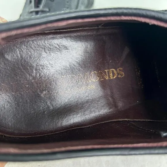 Allen Edmonds Port Washington Wingtip Shoe Mens US 9 D Black Leather Derby Shoes