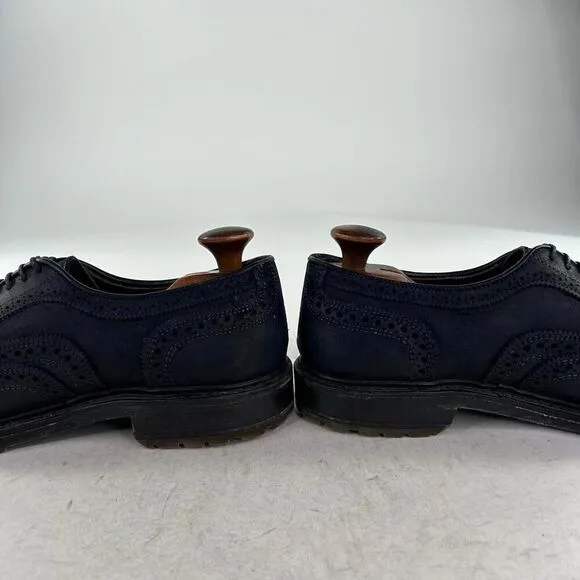 Allen Edmonds Port Washington Wingtip Shoe Mens US 9 D Black Leather Derby Shoes