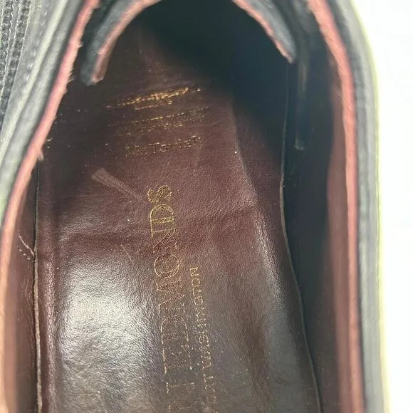 Allen Edmonds Port Washington Wingtip Shoe Mens US 9 D Black Leather Derby Shoes