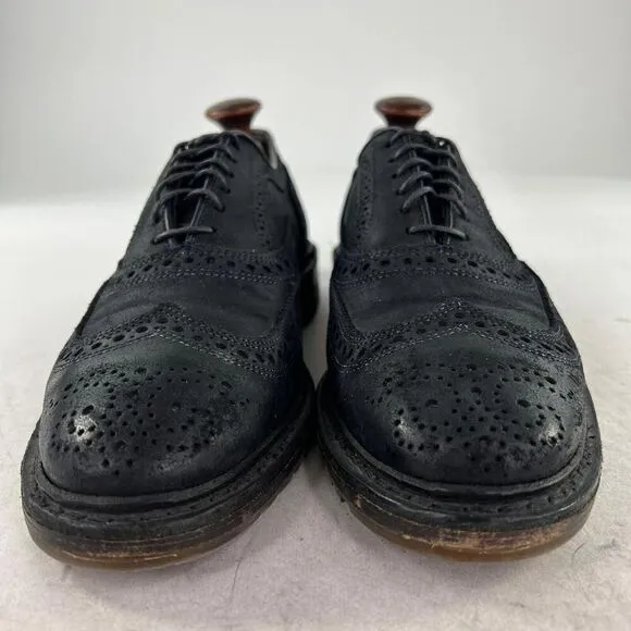 Allen Edmonds Port Washington Wingtip Shoe Mens US 9 D Black Leather Derby Shoes