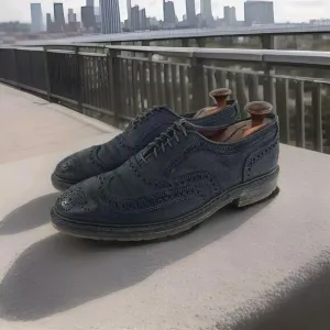 Allen Edmonds Port Washington Wingtip Shoe Mens US 9 D Black Leather Derby Shoes