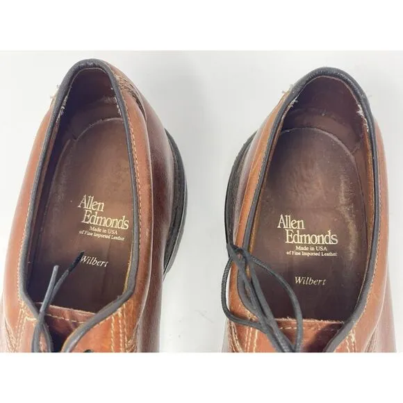 Allen Edmonds Wilbert Comfort Shoes Derby Split Toe Mens Size 13 C Brown Leather
