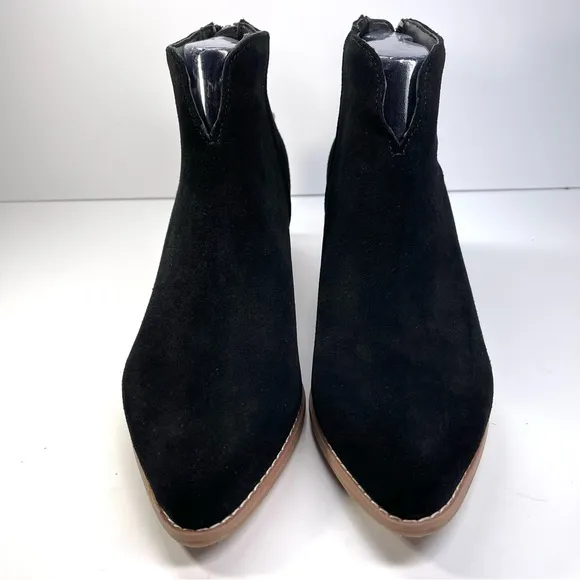 Aqua College Woman's Emily Black Suede Waterproof Black Ankle Boots Size