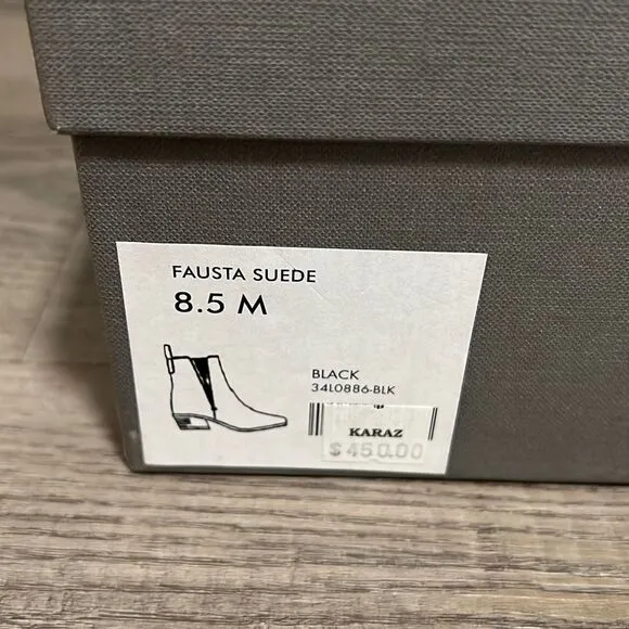 Aquatalia Fausta Suede Black Booties, Women’s Size 8.5 Waterproof