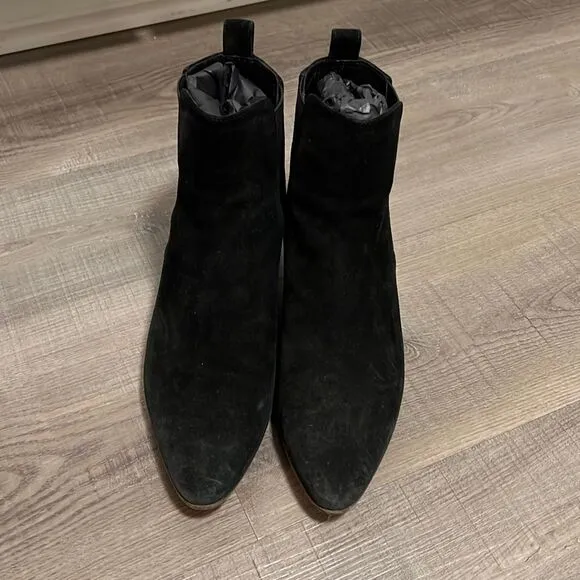 Aquatalia Fausta Suede Black Booties, Women’s Size 8.5 Waterproof