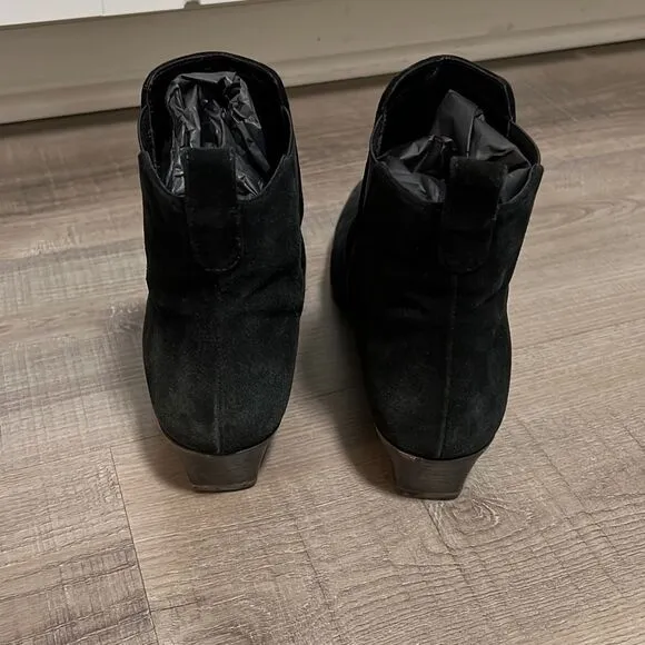 Aquatalia Fausta Suede Black Booties, Women’s Size 8.5 Waterproof
