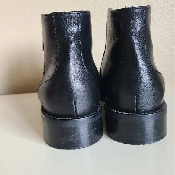 aquatalia nadie leather ankle boots waterproof black made in italy size 8.5