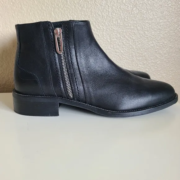 aquatalia nadie leather ankle boots waterproof black made in italy size 8.5
