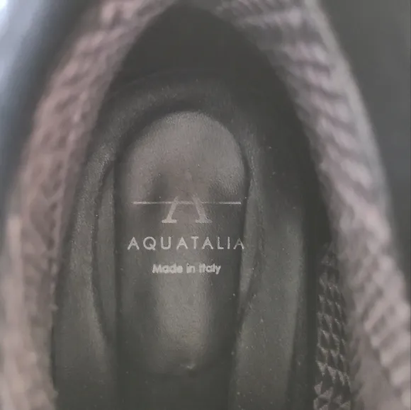 aquatalia nadie leather ankle boots waterproof black made in italy size 8.5