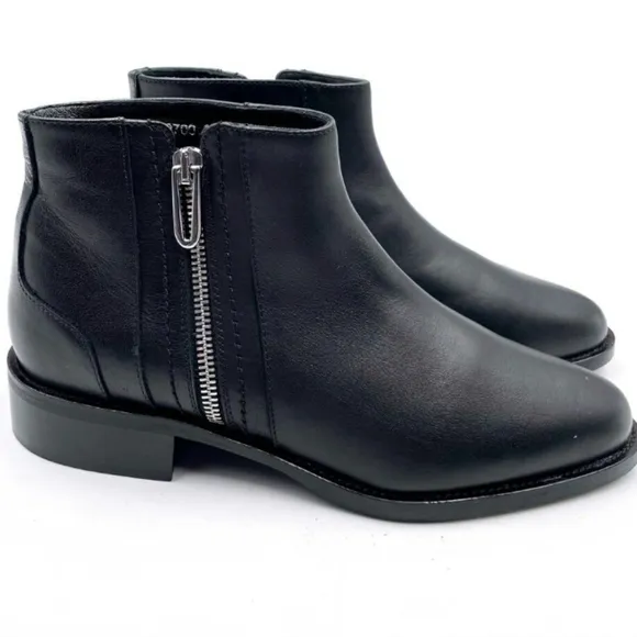 aquatalia nadie leather ankle boots waterproof black made in italy size 8.5