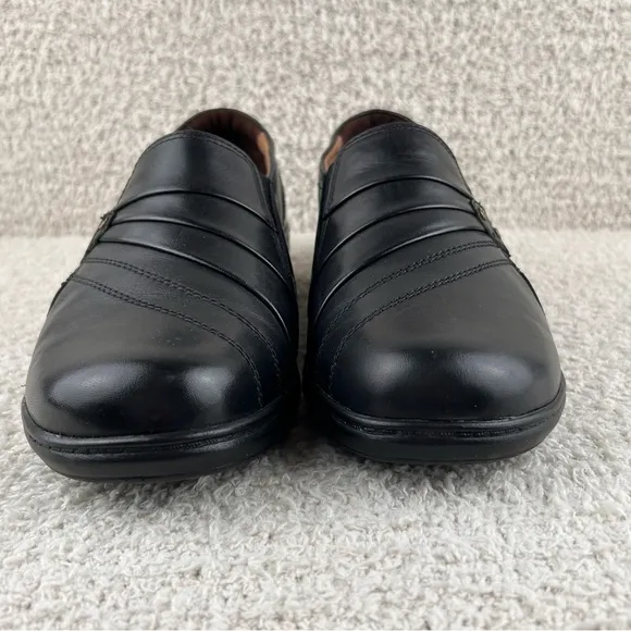 Aravon Shoes Womens 10 Black Danielle AR Casual Comfort Slip On Career Loafer