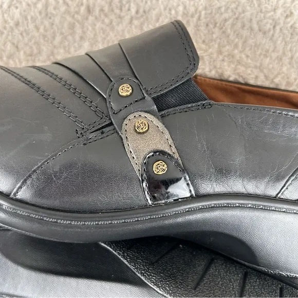 Aravon Shoes Womens 10 Black Danielle AR Casual Comfort Slip On Career Loafer