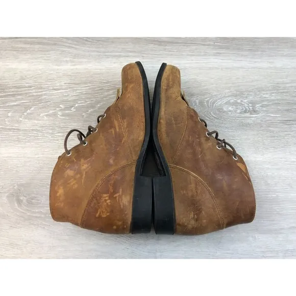 Ariat 16025 Women's 8.5M Brown Leather Kiltie Lace Up Biker Western Ankle Boots