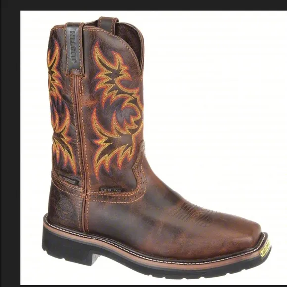 Ariat Dark Brown Boots with Flame Design