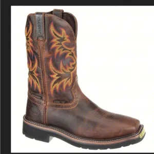 Ariat Dark Brown Boots with Flame Design