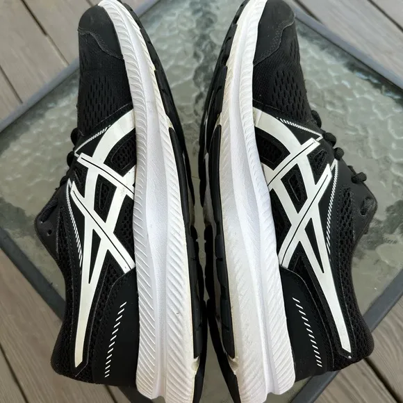 Asics Gel Contend 7 With Amplifoam Men’s Size 12 Running Shoes Black &amp; White