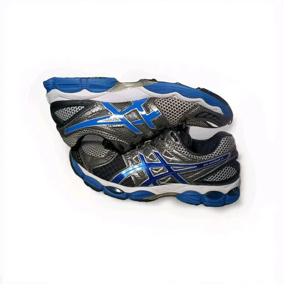 ASICS Gel Nimbus 14 Running Shoes Men’s Size 9 Sneakers Tennis Blue Black Silver