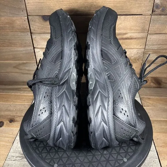 ASICS Gel Venture 9 Mens Sz 10.5 Black Mesh Lace Up Trail Shoes NO INSOLES