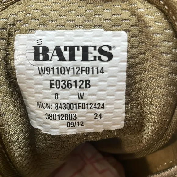 Bates Boots Combat Hot Weather 2012 Shoes E03612B Wibram Brown Green Size 8 W