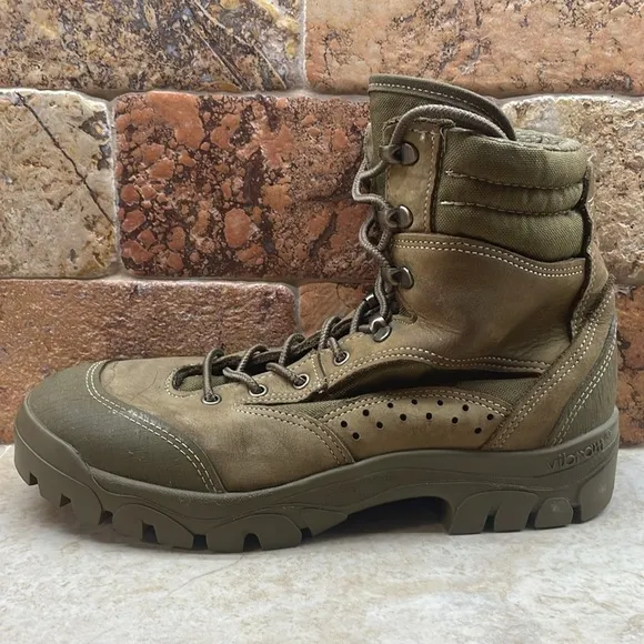 Bates Boots Combat Hot Weather 2012 Shoes E03612B Wibram Brown Green Size 8 W