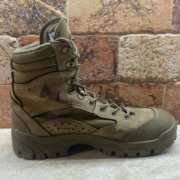 Bates Boots Combat Hot Weather 2012 Shoes E03612B Wibram Brown Green Size 8 W