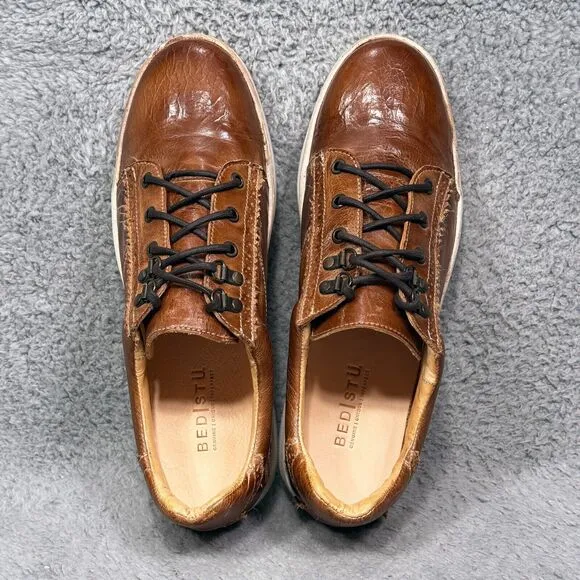 Bed Stu Land Mens Size 11 Low Top Sneakers Shoes Distressed Brown Leather