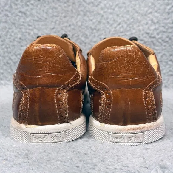 Bed Stu Land Mens Size 11 Low Top Sneakers Shoes Distressed Brown Leather