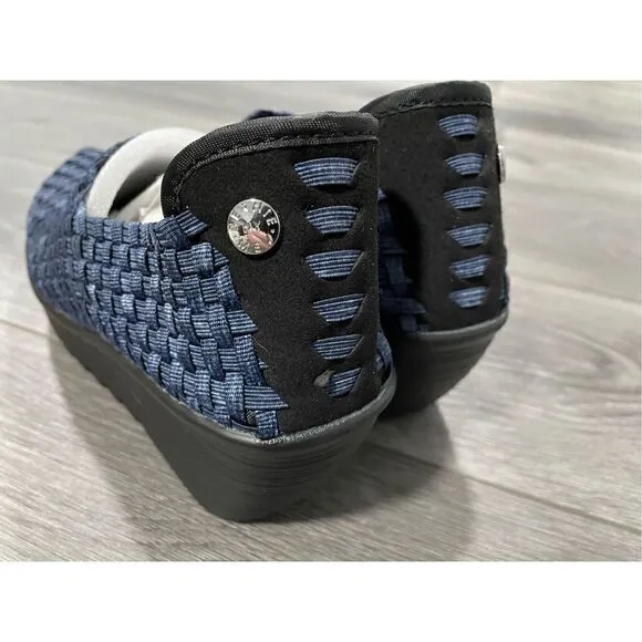 Bernie Mev Women's Gem Wedge Clog Pump Nursing Shoes Blue Women’s 39 US 9 NEW