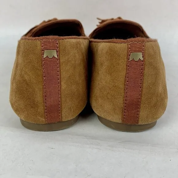 Birdies Brown Suede Tassel Loafers Slip On Flats Shoes Size 8 Comfort Driving