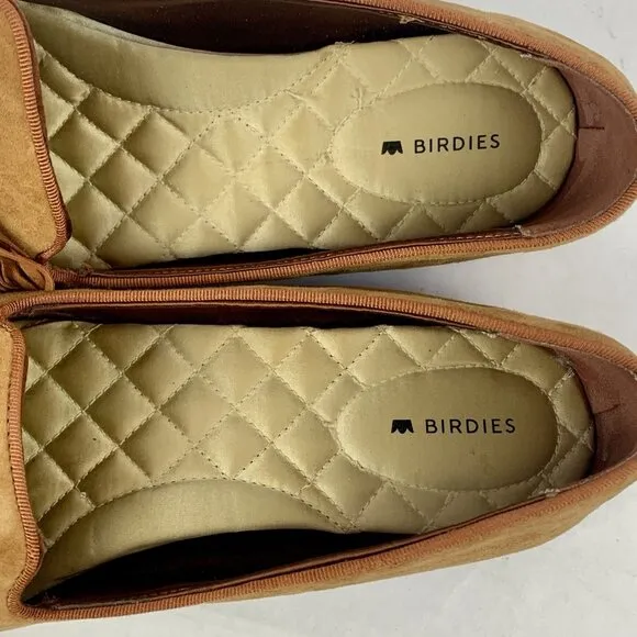 Birdies Brown Suede Tassel Loafers Slip On Flats Shoes Size 8 Comfort Driving