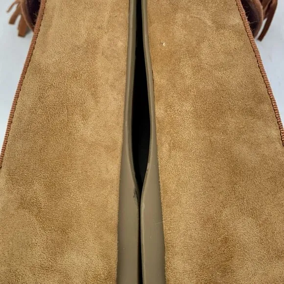 Birdies Brown Suede Tassel Loafers Slip On Flats Shoes Size 8 Comfort Driving