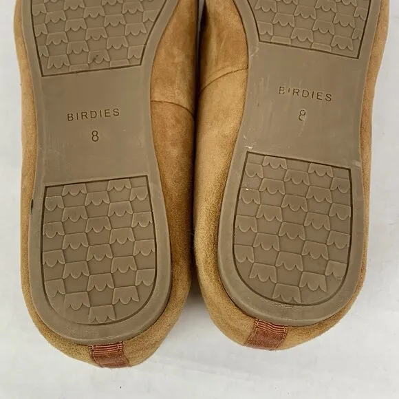 Birdies Brown Suede Tassel Loafers Slip On Flats Shoes Size 8 Comfort Driving