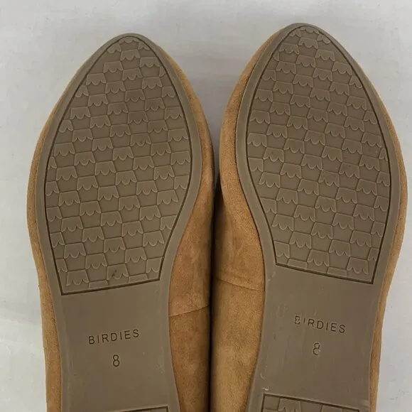 Birdies Brown Suede Tassel Loafers Slip On Flats Shoes Size 8 Comfort Driving
