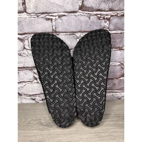Birkenstock Arizona Black Suede Leather Strap Slides Sandals Women Sz 41EU/10M