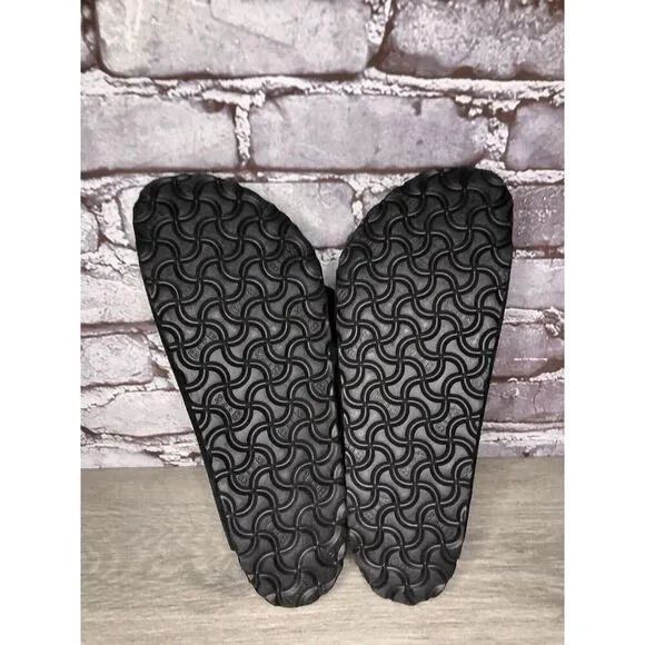 Birkenstock Arizona Black Suede Leather Strap Slides Sandals Women Sz 41EU/10M