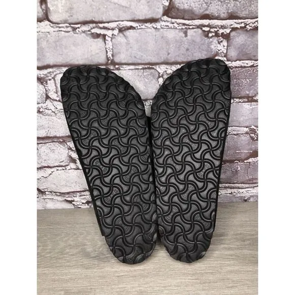 Birkenstock Arizona Black Suede Leather Strap Slides Sandals Women Sz 41EU/10M