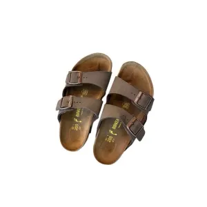Birkenstock Arizona Kids Mocha Brown Birko-Flor Leather Slip On Sandals Size 32