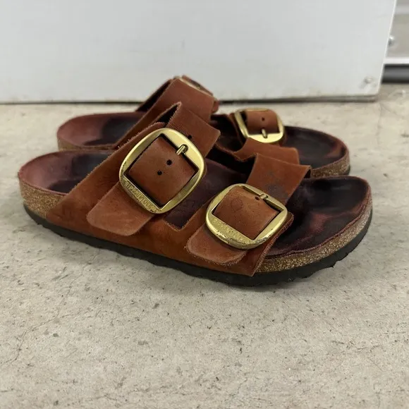 Birkenstock Arizona Leather Sandals Copper Buckle Slides Comfort Shoes