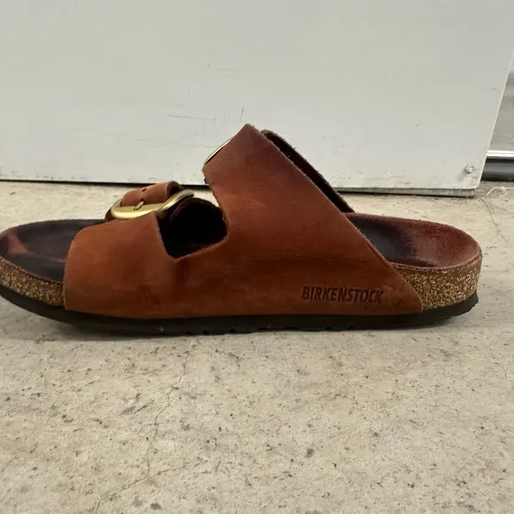 Birkenstock Arizona Leather Sandals Copper Buckle Slides Comfort Shoes