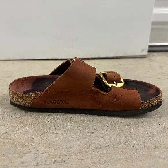 Birkenstock Arizona Leather Sandals Copper Buckle Slides Comfort Shoes