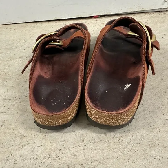 Birkenstock Arizona Leather Sandals Copper Buckle Slides Comfort Shoes