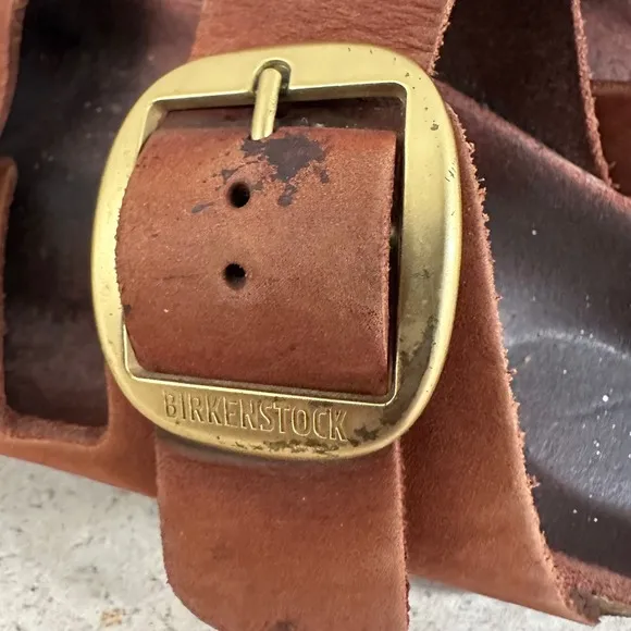 Birkenstock Arizona Leather Sandals Copper Buckle Slides Comfort Shoes