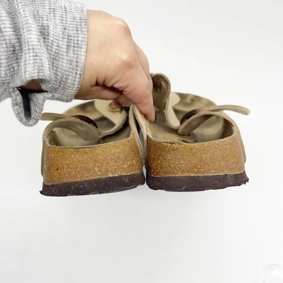 Birkenstock Betula Gizeh Cork Sandals Sz 8 Women's Beige Brown Comfort Outdoor