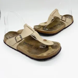 Birkenstock Betula Gizeh Cork Sandals Sz 8 Women's Beige Brown Comfort Outdoor