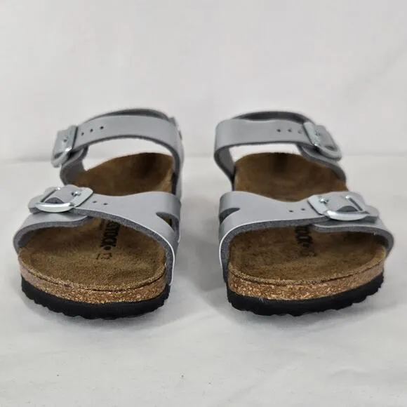BIRKENSTOCK GIRL'S RIO SILVER BACK STRAP SANDAL SIZE 8-8.5 (26) 165 C8
